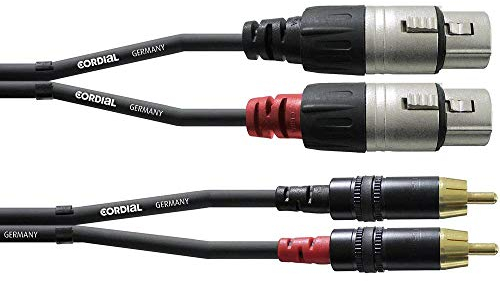 CORDIAL Cable audio doble XLR Female/Rca 1,5 m Cable AUDIO Essentials RCA