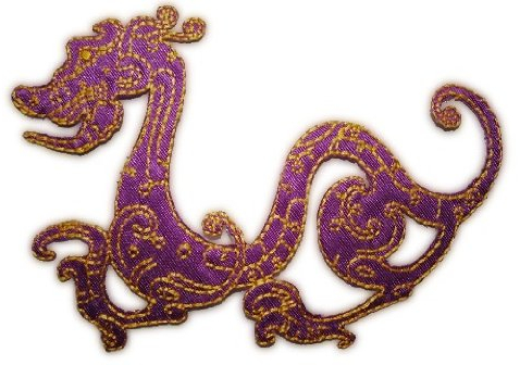 chinesischer Drache 10,3 cm * 8 cm AUFNÄHER APPLIKATION BÜGELBILD Dragon China
