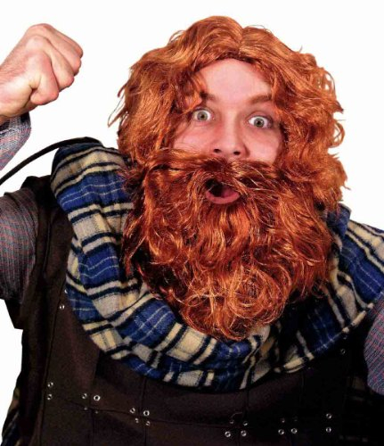 Bart Vollbart Perücke Schotte Höhlenmensch Halloween Karneval Fasching