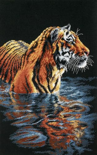 DIMENSIONS Tiger Chilling Out Counted Cross Stitch Kit-9X14 18 Count
