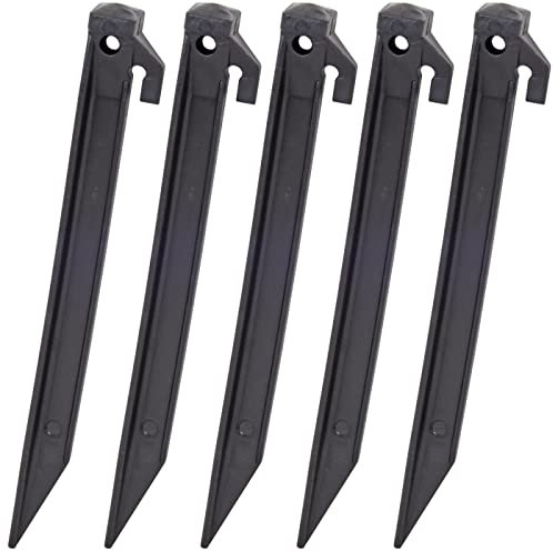 VOSS.farming 20x Kunststoff Heringe 22cm schwarz Bodenanker Camping Zelt