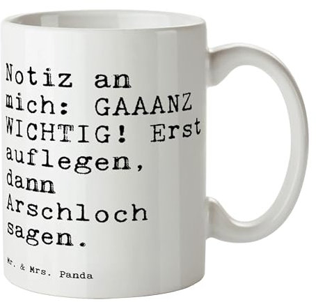Mr. & Mrs. Panda Tasse Notiz an mich: GAAANZ... - Geschenk, Freundin, Sprüche, Kaffeetasse, Frauen, Kaffeetassen, Kaffeebecher, Weisheiten, Geschenk