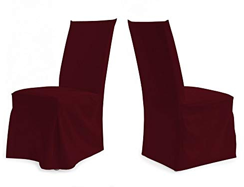 TexDeko Universal Stuhlhusse - Modell Paris - Bordeaux waschbar, Blickdicht, strapazierfähig Stuhlbezug Premium Qualität Made in EU
