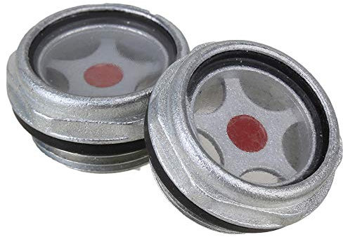 CNBTR 32mm Dia Silver Tone Air Compressor Metal Oil Sight Glass G3/4 Threaded Pack of 2