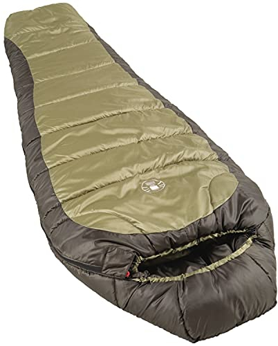 Coleman North Rim – 17,8 °C großer und hoher Schlafsack, kaltes Wetter, Mumienschlafsack für Erwachsene, kein Verhaken mit Reißverschluss mit verstellbarer Kapuze für Wärme und Belüftung, enthält PFAS