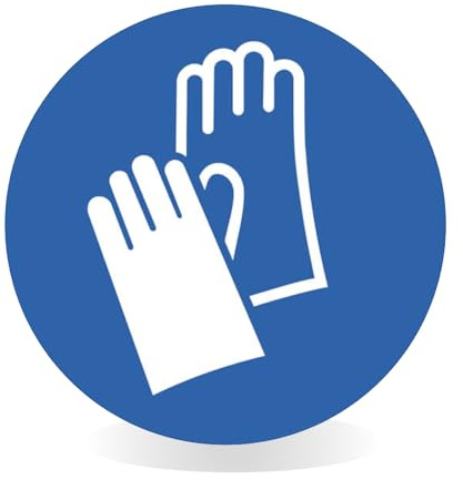 Betriebsausstattung24 Gebotsschild Handschutz benutzen - Aluminium, geprägt - 10,0 cm Ø - M009 - Symbol Schild - blau weiß