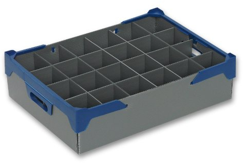 Glassware Storage Crate | 24 Cells | Glass or item max width 80mm, Glass or item max height 115mm | box ref.115-24