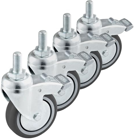 Caster Wheels for Gong/Tam Tam Stands, Set of 4 — MADE IN GERMANY — Lockable and Heavy-Duty, 2-YEAR WARRANTY