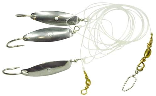 Dieter Eisele Vorfach 3 Makrelenhaken 3/0 210cm 0,65mm - Paternoster für Makrelen, Vorfach zum Makrelenangeln, Meeressystem