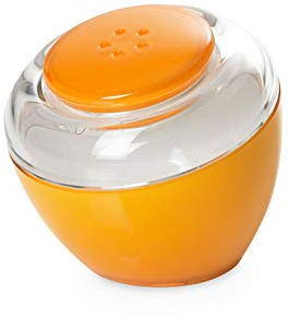 Omada Design Salière et poivrière en plastique transparent et coloré, avec bouchon à pression, pratique pour conduire le table, Ligne Movida, Jaune