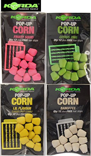 Korda Fake Pop-up Corn (12 Stück), künstlicher Mais, Karpfenköder, Angelköder zum Karpfenangeln, Farbe:pink