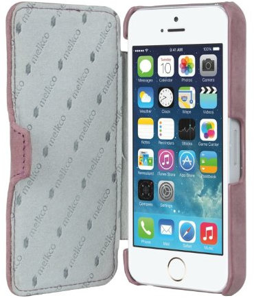 Melkco Booka Type Leder Case für Apple iPhone 5 Classic Vintage purple