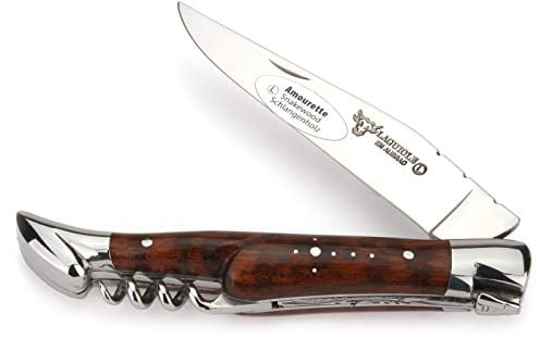 Laguiole en Aubrac Taschenmesser L0311AMIS 11 cm, Korkenzieher, Backen glänzend Griffschalen Amourette