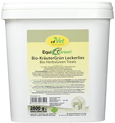 EquiGreen Bio-KräuterGrün Leckerlis für Pferde – 100% BIO, Ergänzungsfutter 2,6kg