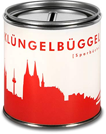 44spaces Sparbüx Köln Klüngelbüggel Geldgeschenke - Witzige Geschenkdose in Rot, Geld Scheine Schenken Geldgutschein Geld-Verpackung Trinkgeld Urlaubgeld Hochzeitsgeschenk