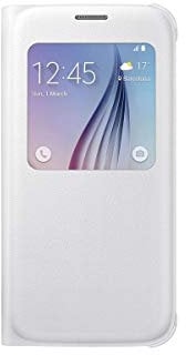 Samsung EF-CG920PWEG Etui à Clapet de Qualité avec Fenêtre S-View pour Samsung Galaxy S6 - Blanc