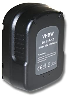 vhbw Batterie Compatible avec Black & Decker EPC12CABK, EPC12 H1, Firestorm FS1200D, FS1200D-2 Outil électrique (2000mAh NiMH 12 V)