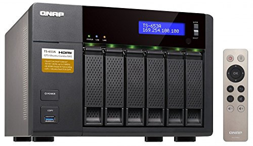 QNAP TS-653A NAS Tower Ethernet LAN Black - NAS & Storage Servers (HDD, SSD, Serial ATA III, 2.5/3.5, 0, 1, 5, 6, 10, JBOD, 1.6 GHz, Intel® Celeron®)