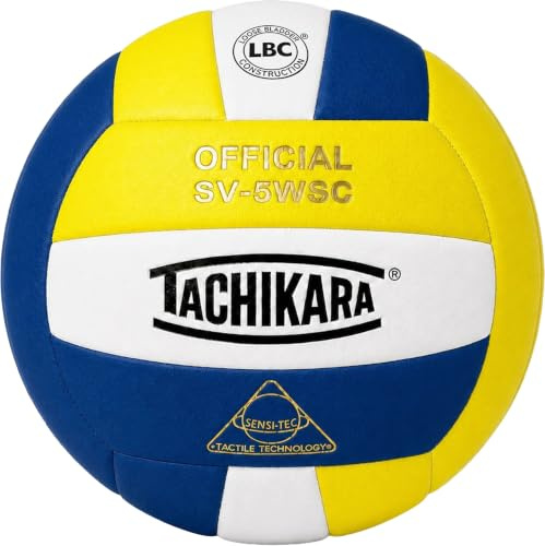 Tachikara Sensi-Tec Composite SV-5WSC Volleyball (EA), Marineblau/Weiß/Gold