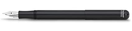 Kaweco LILIPUT Fountain Pen Black I Premium Aluminium Fountain Pen for Ink Cartridges I Exclusive Fountain Pen 12.5 cm I Nib: BB (Extra Broad)