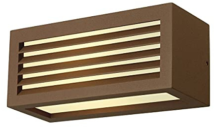 Außenwandleuchte BOX-L, IP44, eckig, E27 max. 18W, Rostfarben