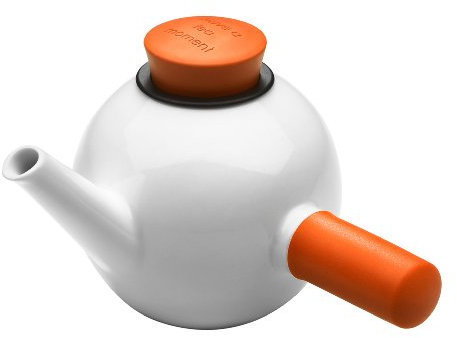 QDO Porcelain Teapot with Side Handle, Orange