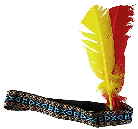 PARTY DISCOUNT ® Indianer-Stirnband mit 2 Federn - Spar-Pack mit 10 Stück