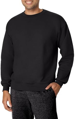 Hanes Men's Ultimate Cotton Heavyweight, Black, Large