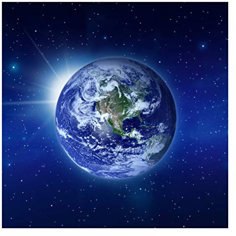 Bilderwelten Erdkugel Fototapete Weltall inkl. Kleister 240x240cm - Vliestapete Made in Germany - Tapete Jugendzimmer - Wandtapete - Bildtapete T_1456