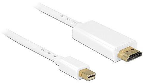 Delock mini Displayport 1.1 Kabel für Apple (2m, Stecker auf HDMI-A Stecker, Full HD, 1920x1080 Pixel) weiß