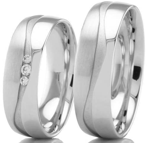 Eheringe 333/- Weißgold 66-33050-060