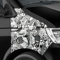 Auto-Dress Stickerbomb Auto-Folie mit Luftkanal-Technik für 3D Car-Wrapping (200x150cm, Design: Special, Farbe: Schwarz-Weiß, Finish: Matt)