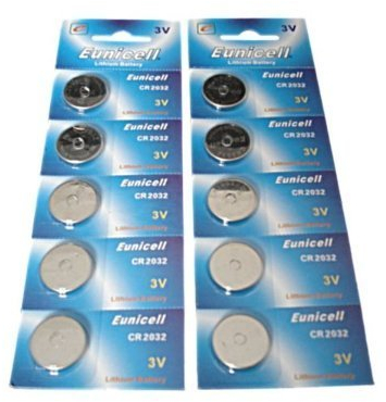 20 X CR2032 DL2032 5004LC CR 2032 Lithium Battery Car Key Fob Cells by Eunicell by Eunicell