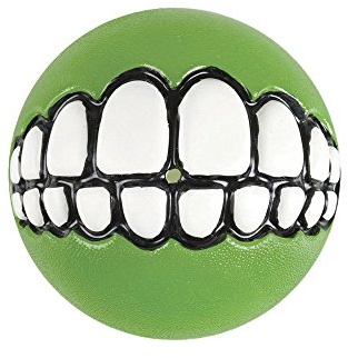 Rogz Grinz Hundespielzeug, Ballform, klein, 4,9 cm, Limettengrün