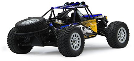 Jamara 053290 Dakar Desertbuggy 4WD 1:10 NiMh 2,4GHz mit LED – Allrad, 35Kmh, Aluchassis, spritzwasserfest, Öldruckstoßdämpfer, Überrollkäfig, Kugellager, Fahrwerk einstellbar, fahrfertig