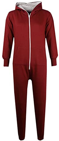 A2Z 4 Kids Children Plain Camouflage Jumpsuit Super Soft - Onesie Plain Wine 5-6