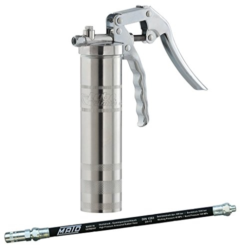 Mato Lube-Shuttle® TG Einhandfettpresse Mit Anschlussgewinde M10x1, Zubehör:Sicherheits-Gummipanzerschlauch RH-30C