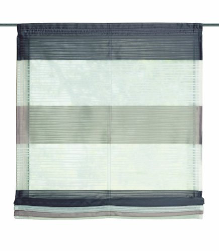 Home fashion 69883-860 Raffrollo Gabi Halborganza-Querstreifen, 140 x 45 cm, Stein