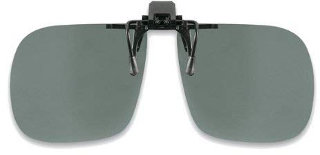 Sonnenvorhänger-Sonnenclip Polarisierend Klappbar Flip-Up in braun-grau-gelb-blau und klein-mittel-groß (extra klein 56x37, grau 75-80%)