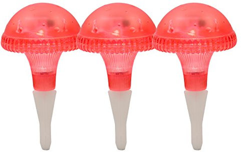 KONSTSMIDE 3er-Set LED Solarleuchte / Gartenleuchte ASSISI, IP44, rot, Höhe 27,5 cm; 7663-500