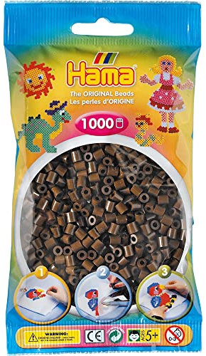 Bulk Buy:Hama Dark Brown 207-12 Color Midi Beads 1,000 Count (3 Pack)