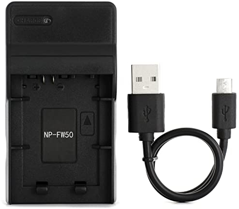 NP-FW50 USB Caricatore per Sony Alpha 6000, 5000, 5100, ILCE-6000, ILCE-7, NEX-5T, NEX-6, NEX-5R, NEX-7, NEX-5, NEX-3N, NEX-3, NEX-C3, SLT-A37 Fotocamera e Altro