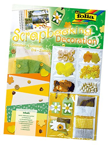 folia 12100 - Scrapbooking Deco Set - Sommer, Dekomaterial ideal zum Gestalten von Fotoalben