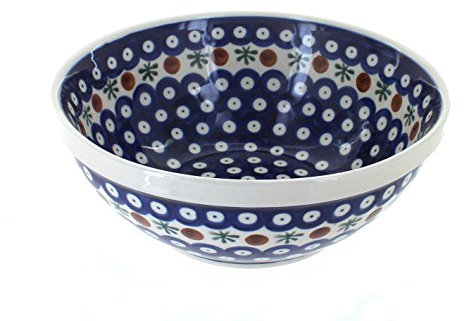 Blue Rose Polish Pottery Nature Medium Serving Bowl