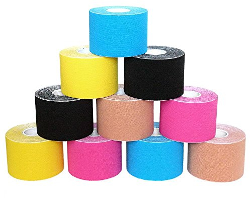 10 ROLLEN KINESIOLOGIE TAPE 5 cm x 5 m Blau, Pink, Beige, Schwarz, Marine, Grün, Orange, Rot, Lila, Camouflage, Akutape, Tapen, Tapes, Kinesiology, Sport, Medizin, Aku Taping, Schmerzen, Rücken, Nacken, Knie, elastisches Klebeband, Pflaster, Band, Arme, Beine, Rolle, Klebeband, Hals, Rollen, Haut, Physio Tape, Physio Band, elastisches Band