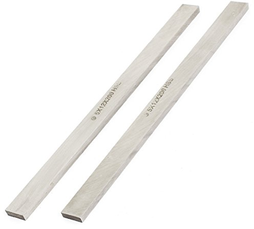 sourcing map 2St Drehmaschine HSS Werkzeug Bit Drehen Abstechen Fräsen Schneiden 5mmx12mmx200mm