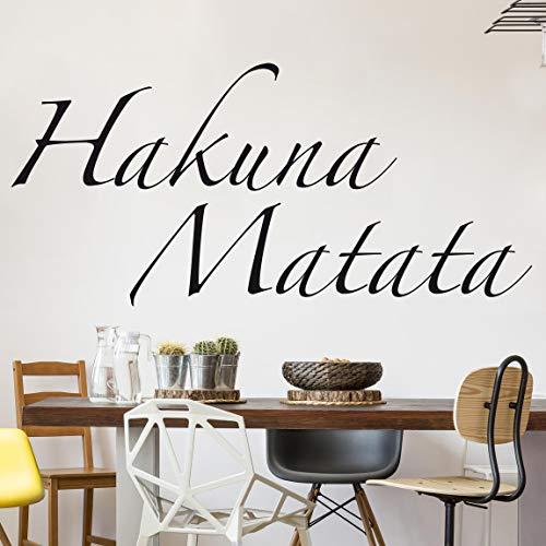 Wandtattoo No.SF363 Hakuna Matata Hakuna Matata Afrika Lebensart Lebenskunst, Farbe:Schwarz;Größe:10cm x 60cm