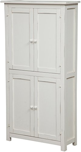 Biscottini Kleiderschrank massivholz 130x68x25 cm | Kleiderschrank landhausstil | Kleiderschrank Weiss | Landhausstil möbel | Vintage Schrank