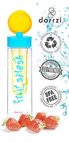 Dorrzi Fruit Splash Fruit Infuser Water Bottle - Premium Quality 700ml Tritan Water Bottle Fruit Infuser/Sports Bottle - 100% BPA Free