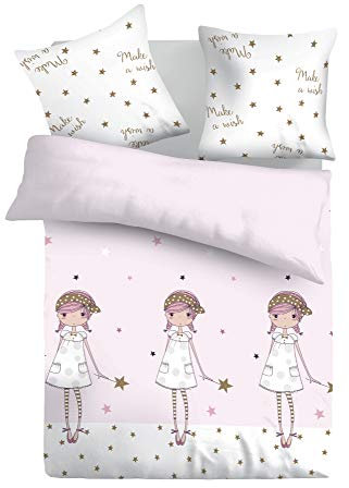 Schlummerglück Original Bettwäsche mit zeitlos modischen Motiven, Qualitätsware zum attraktiven Preis, 100% Baumwolle, Verschiedene Modelle und Qualitäten verfügbar (Make a Wish)